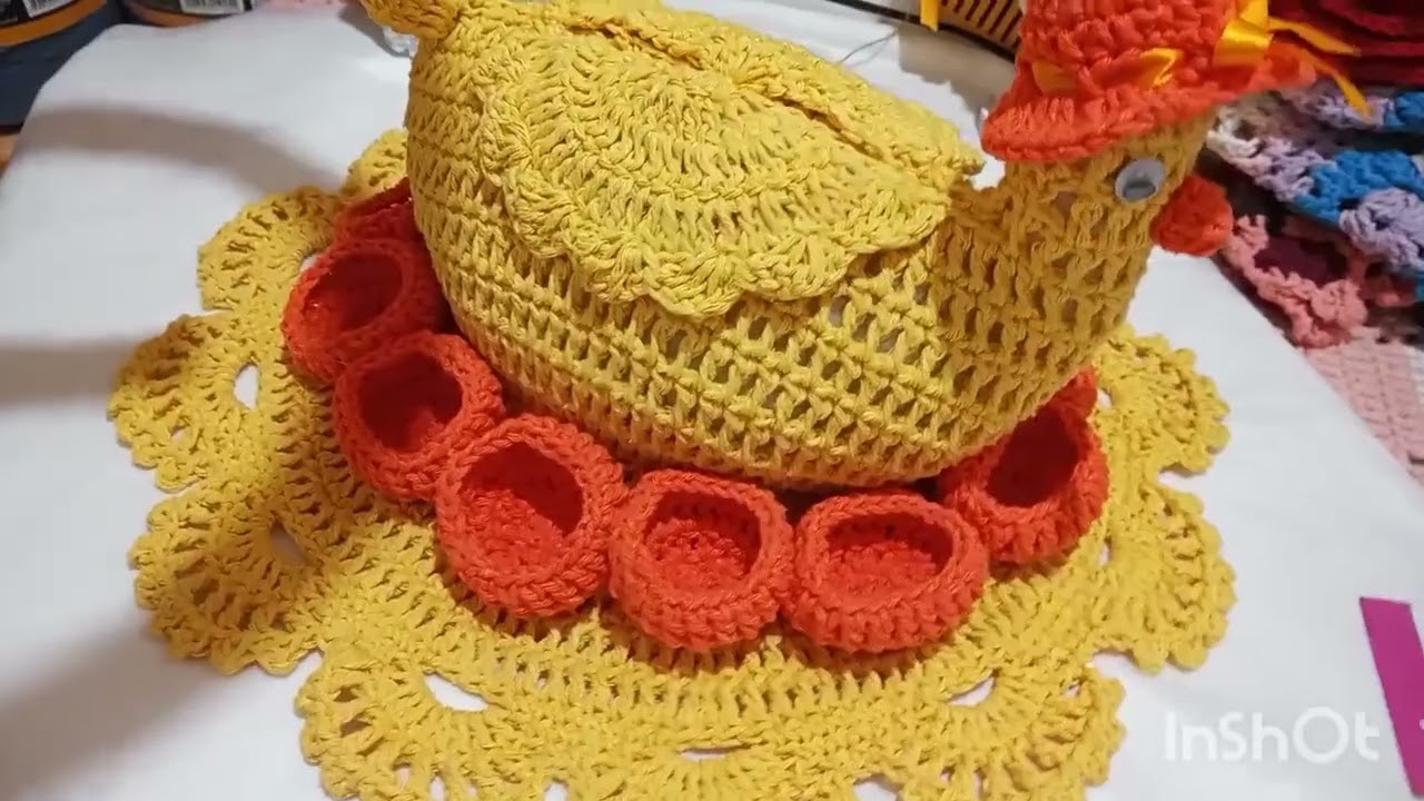Fiz Novamente a Galinha porta Ovos e o melhor. Utilizando Sobras de Barbante e fazer e lucrar 😍😍😍