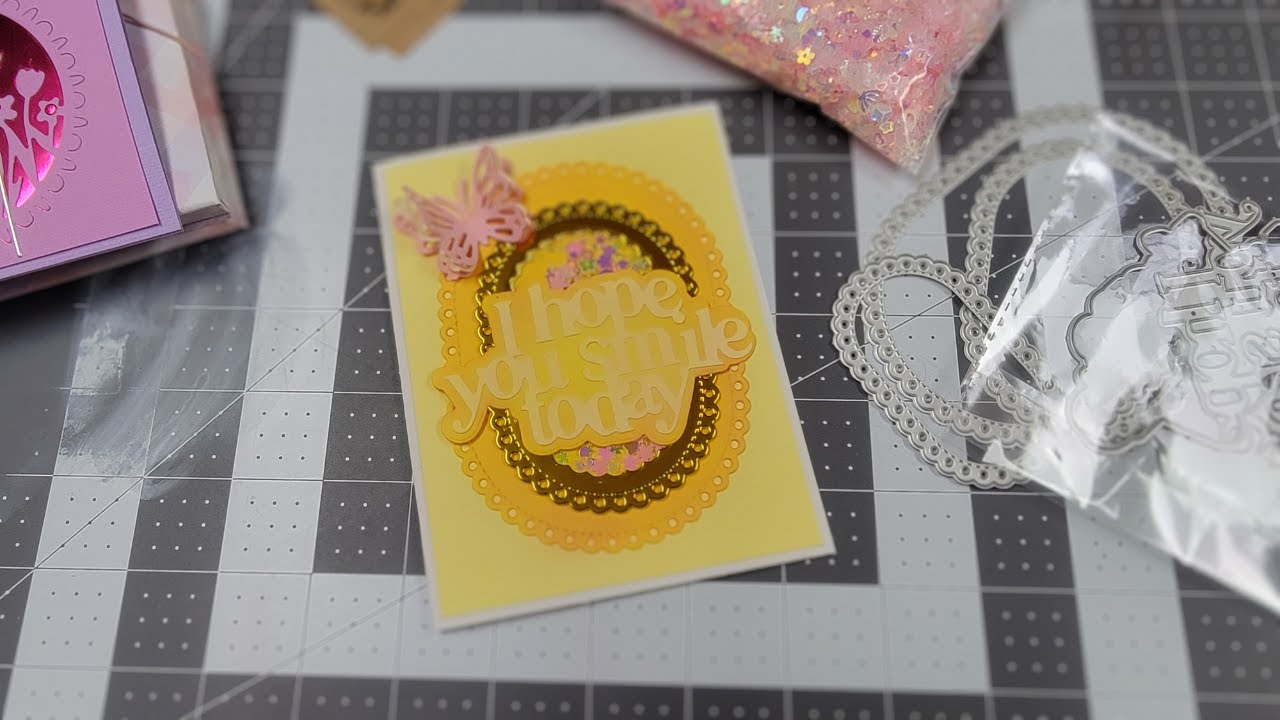 Make a simple shaker card with me - Learning to make a simple shaker card