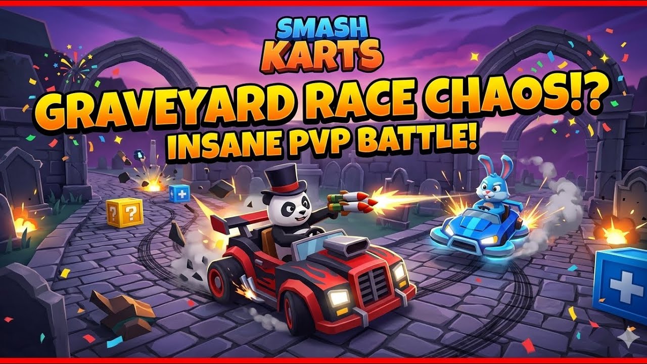 Smash Karts GRAVEYARD CHAOS! 💀 How to Win Every Round (Gameplay & Tips)