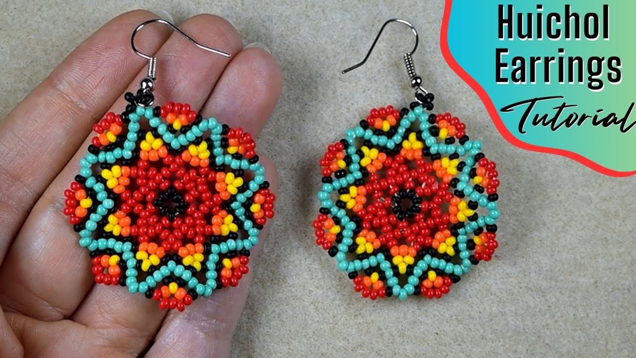 NEW! Summer Huichol Style Earrings - Tutorial || DIY