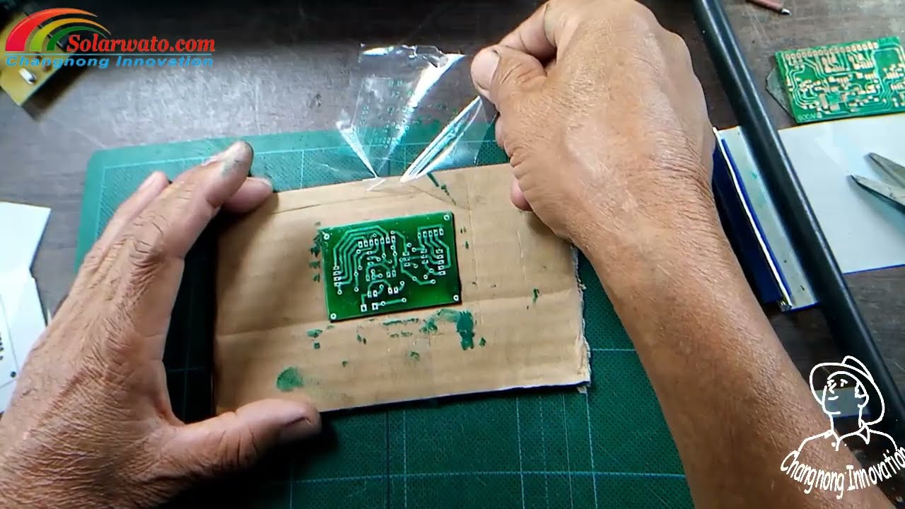 #solder_mask_pcb_easy_diy #เคลือบแผ่นpcbสีเขียวแบบง่ายๆตอนที่1