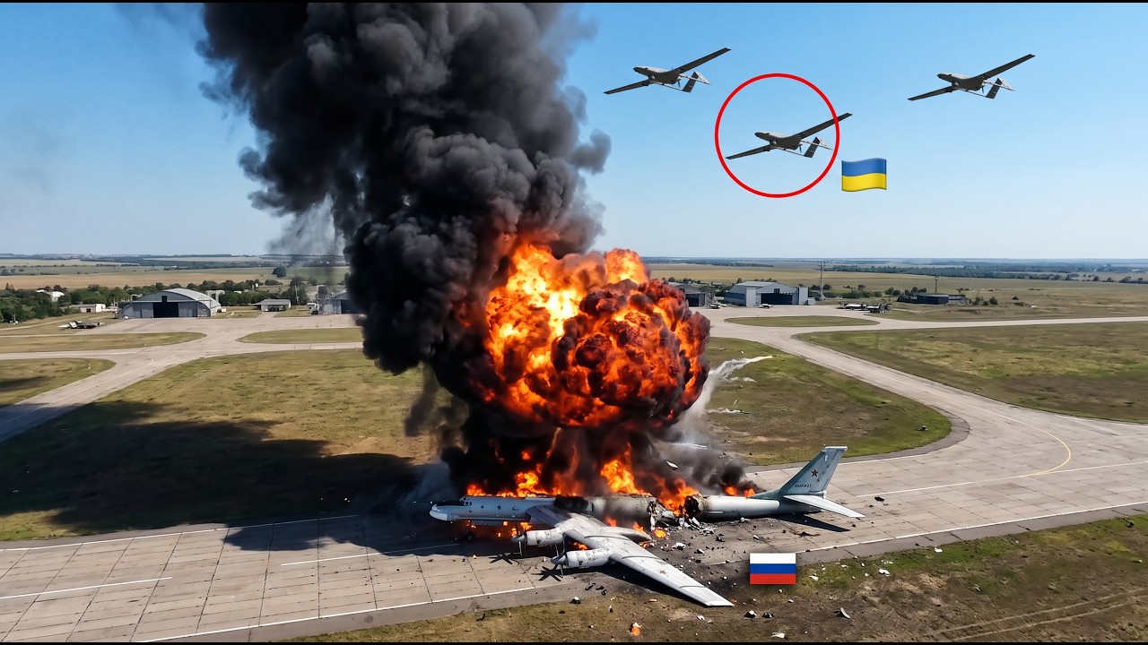 Украинские дроны УНИЧТОЖИЛИ российский бомбардировщик Ту-95 в 800 км от границы &mdash; удар по авиабаз...