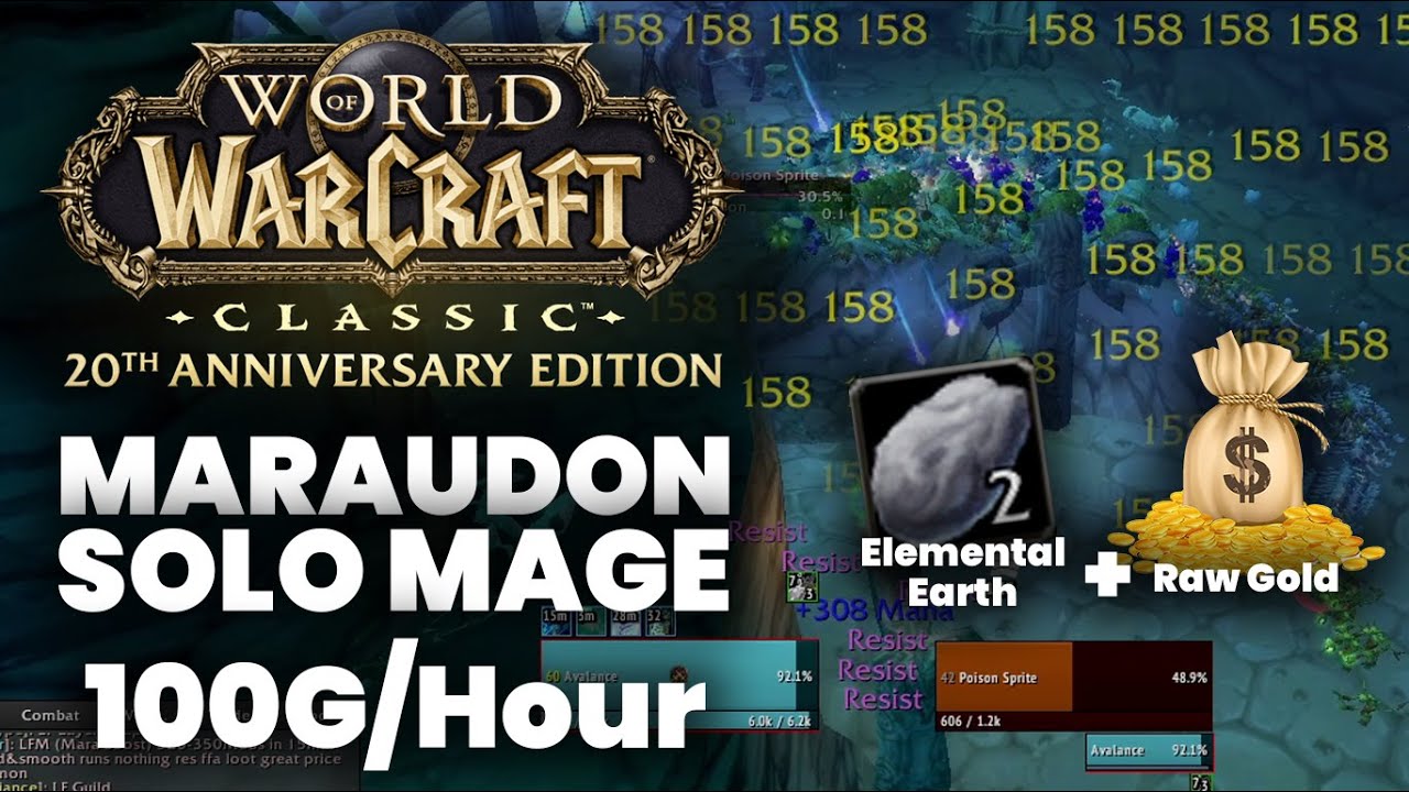 WOW Anniversary Classic Maraudon Elemental Earth + Raw Gold Farm