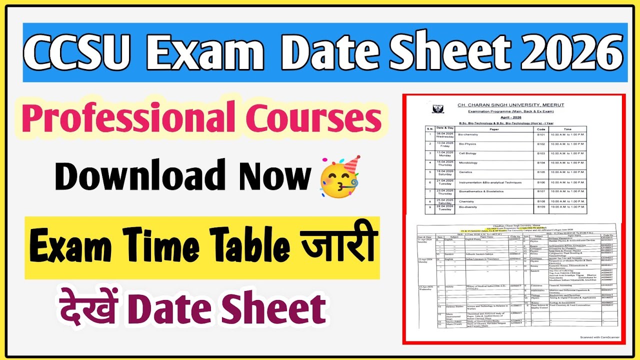 CCSU exam date sheet 2026 | CCSU date sheet 2026 | CCSU news update today | CCSU exam date sheet