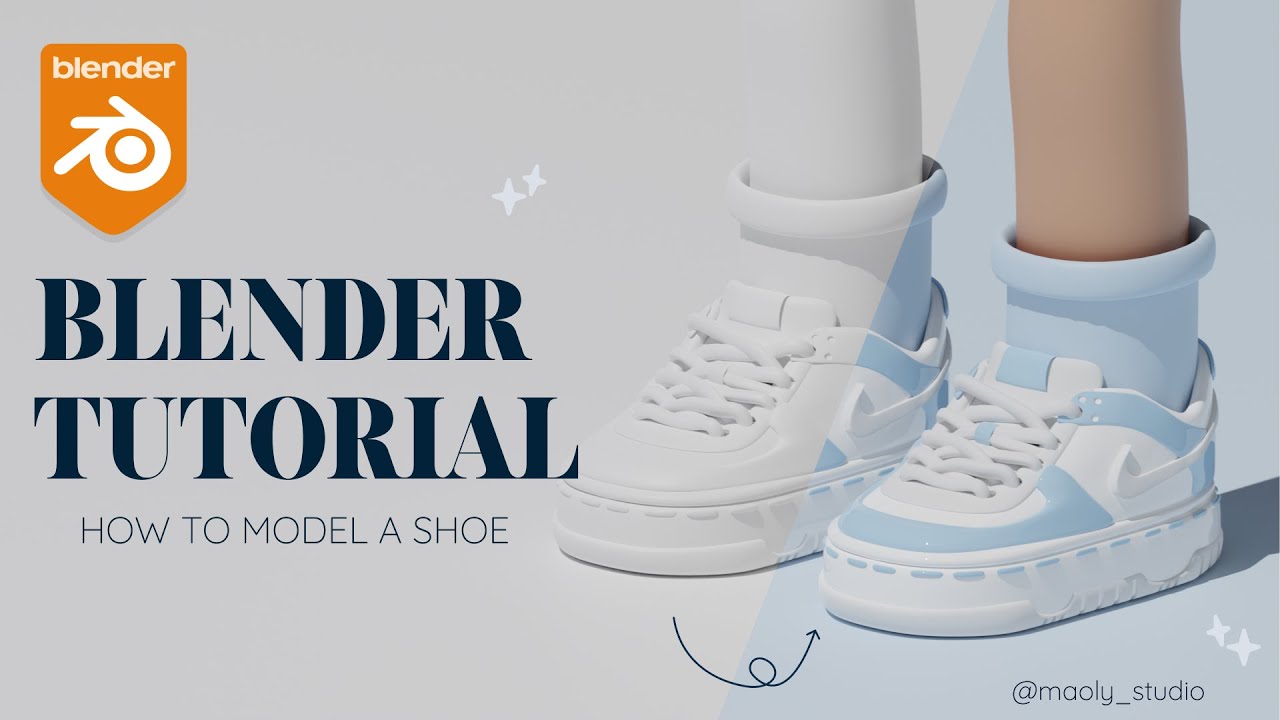 BLENDER 3D SHOE TUTORIAL - Cute & Easy sneaker