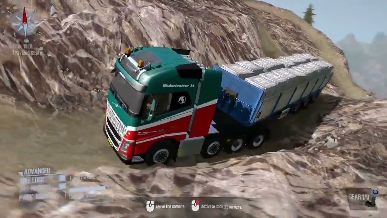 Truk Kargo SCANIA menaiki Gunung dan Tebing Curam - Spintires: MudRunner