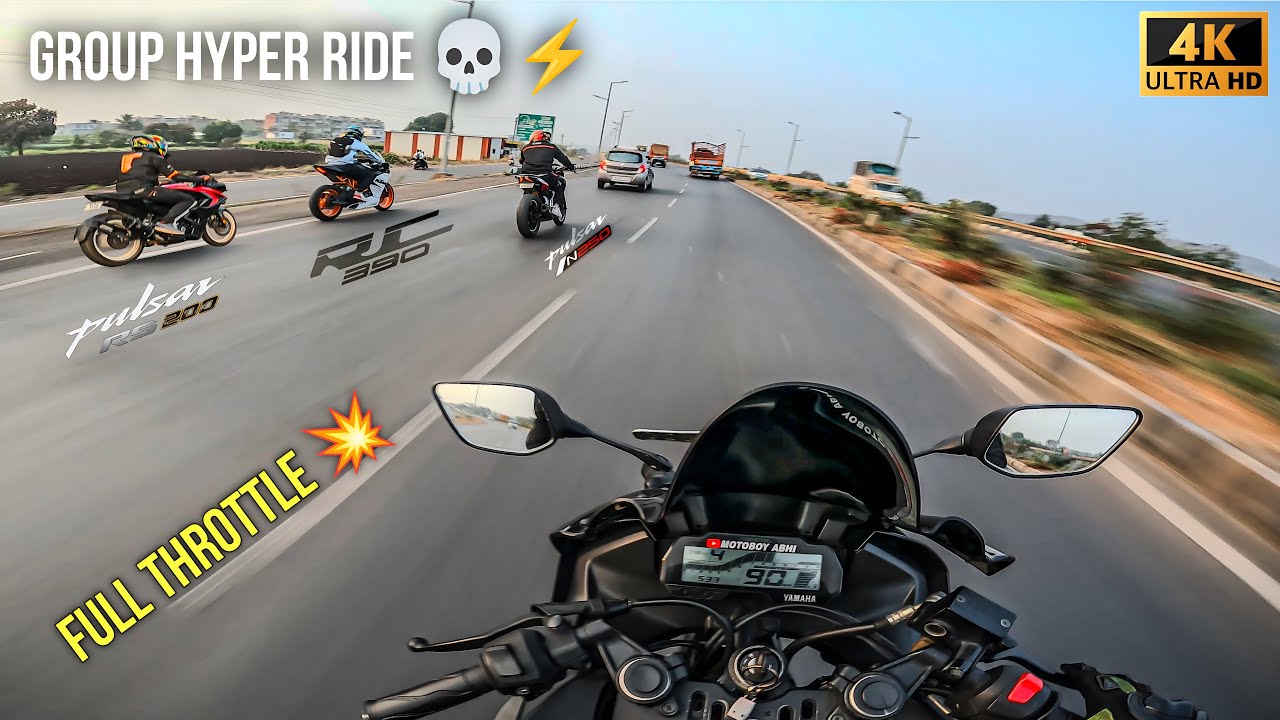 Group Hyper Ride 🔥 RS200 vs RC390 vs N250 vs R15v3 | Every Rider is Crazy 😵‍💫