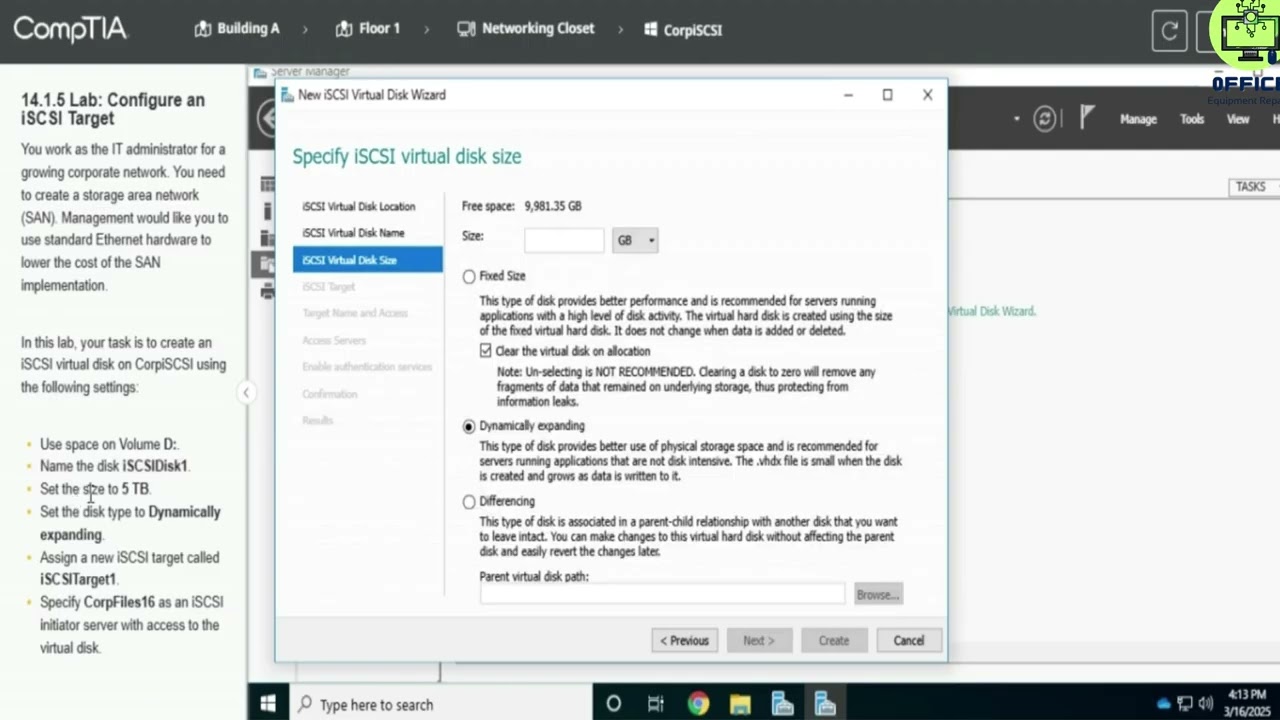 Testout Network+ 14.1.5 Lab Configure an ISCSI Target