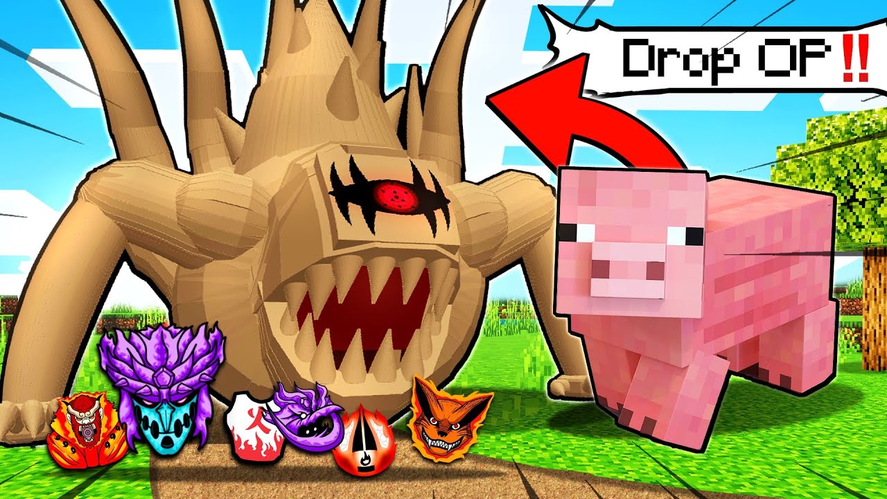 Akhirnya SUMMON JUUBI EKOR 10😱 di Minecraft Tapi Semua Mob Bisa Drop OP KEKUATAN NARUTO‼️
