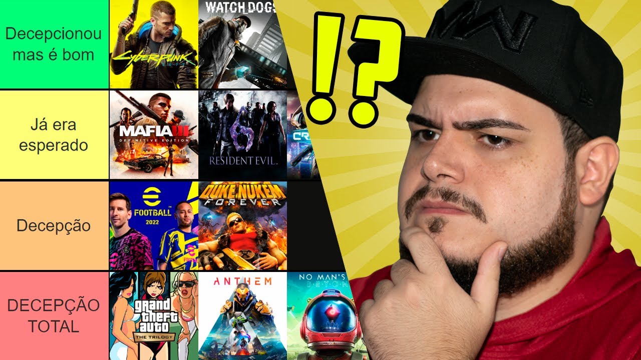 TIER LIST DE DECEPÇÕES NOS GAMES! - SIDÃO DO GAME