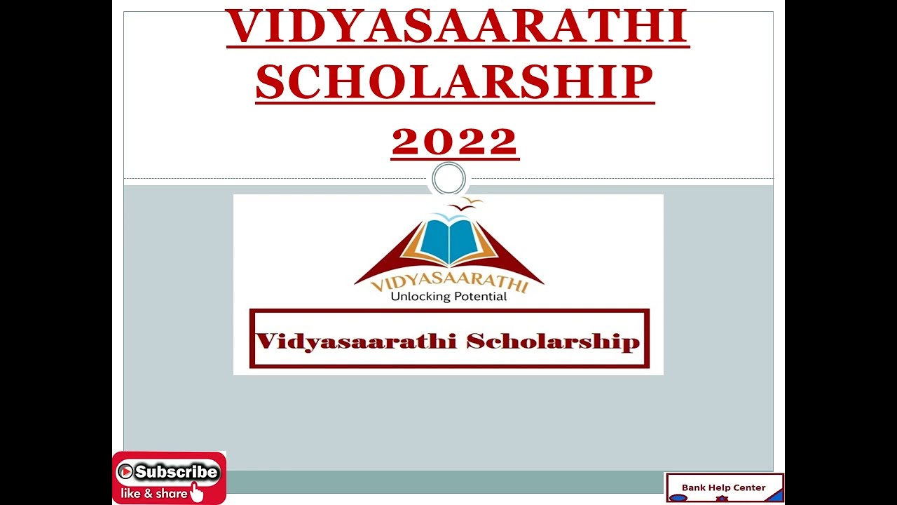 vidyasaarathi scholarship 2022 how to apply