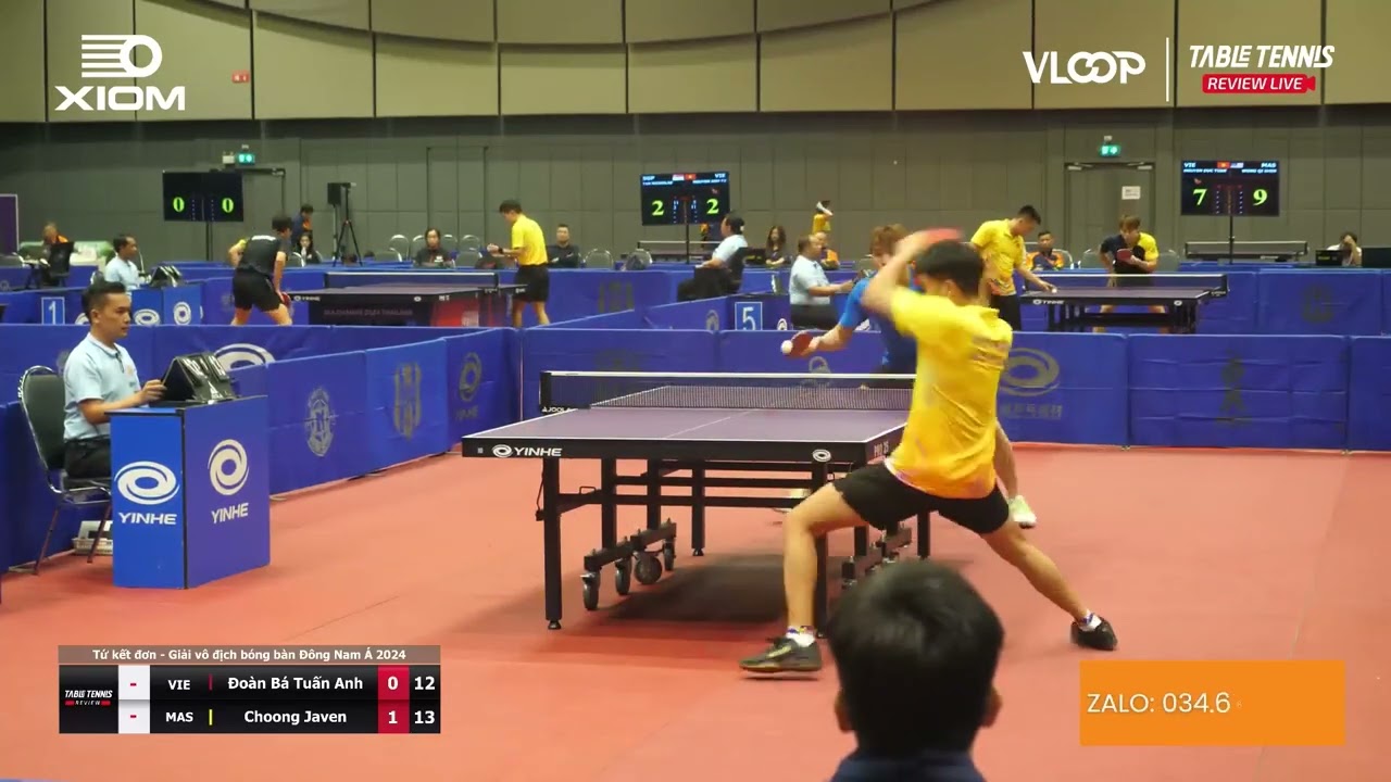 Đoàn Bá Tuấn Anh vs Choong Javen | Vòng tứ kết đơn | Giải Vô địch bóng bàn Đông Nam Á 2024