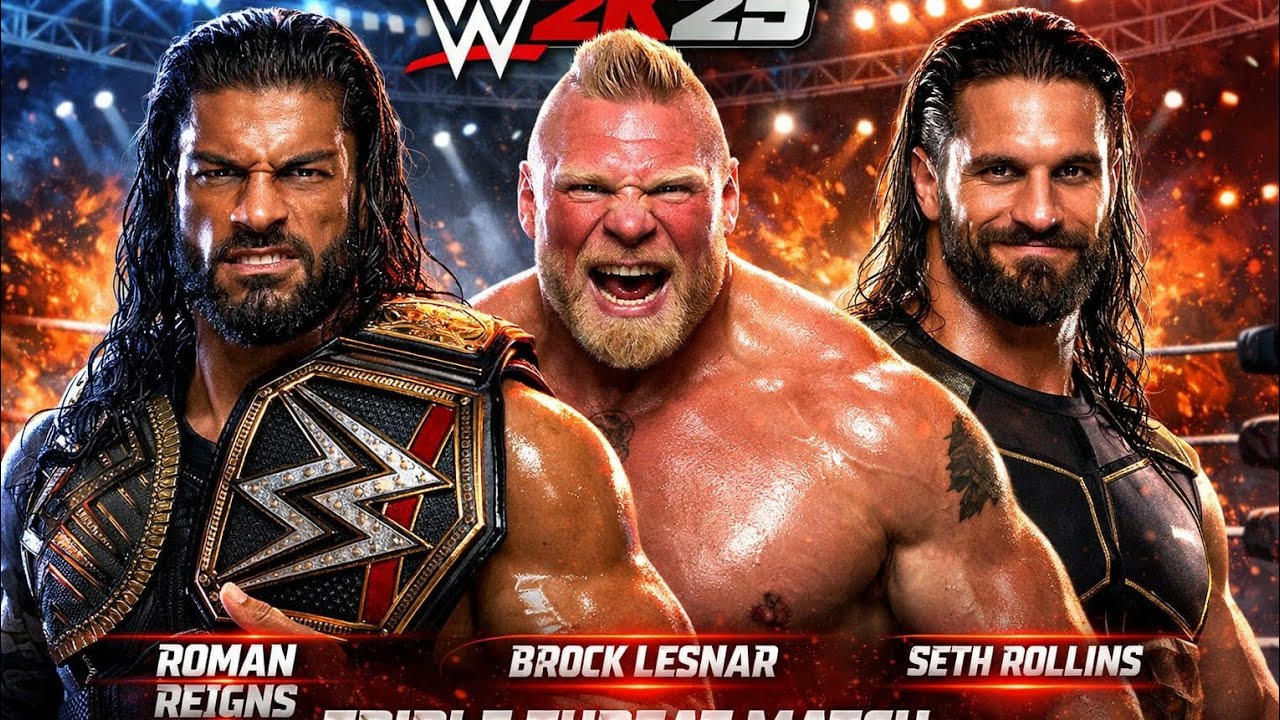 Roman Reigns Vs Brock Lesnar  Vs Seth Rollins - Who Wins? | WWE 2K25