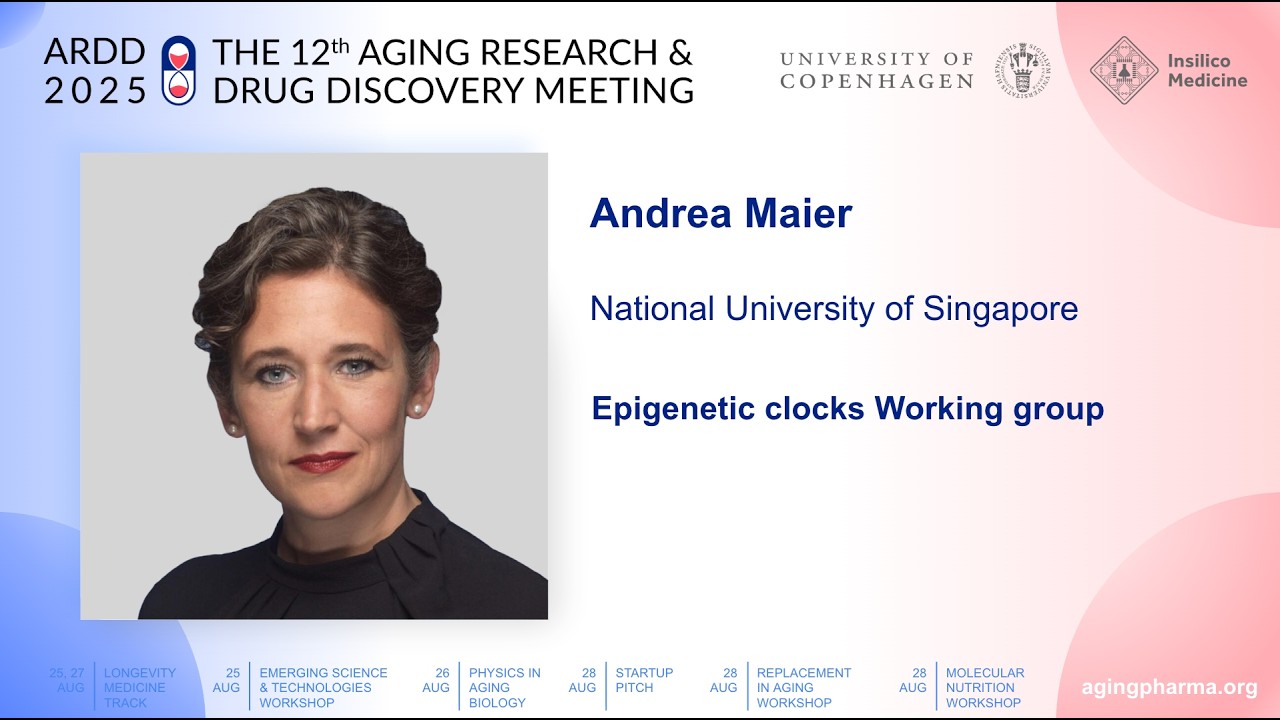 Andrea Maier at ARDD2025: Epigenetic clocks Working group