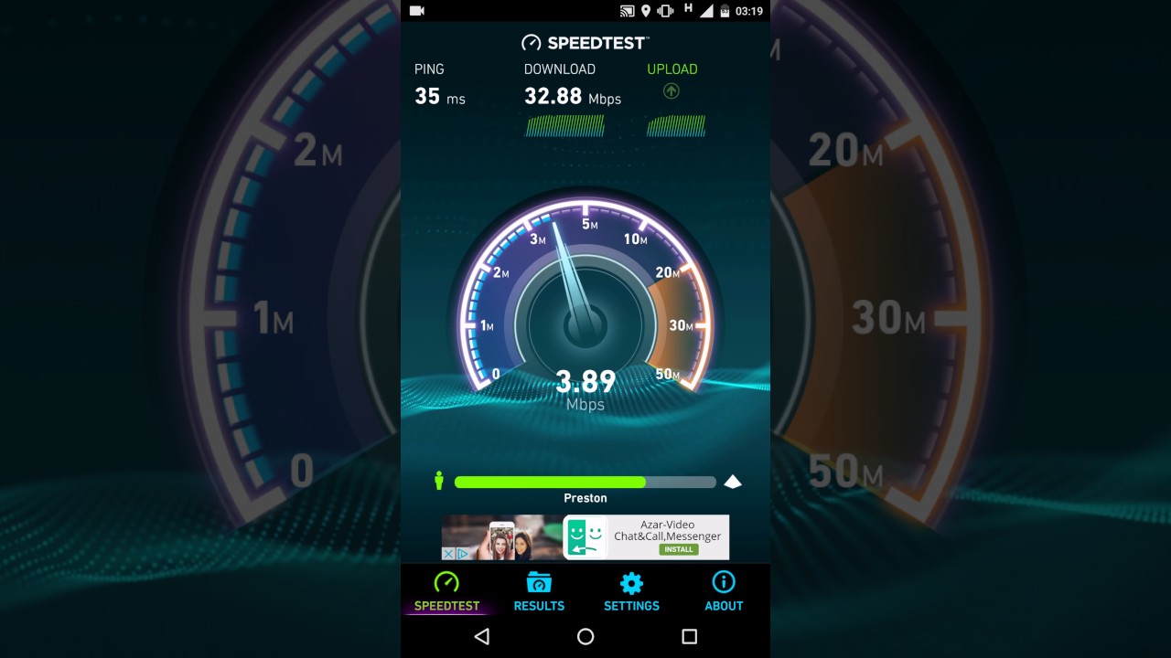 Three UK Speed Test 3G 32Mbps