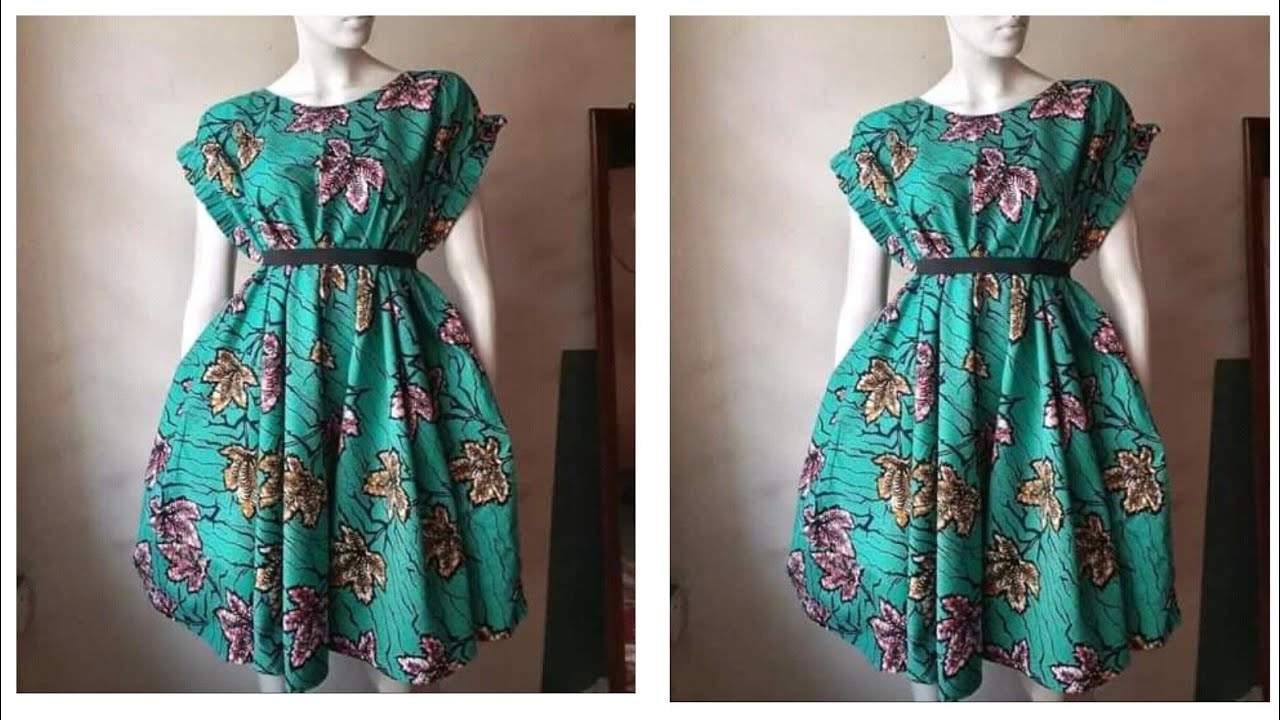 CUT TOGETHER SLEEVE GOWN DRESS || Cutting and Sewing