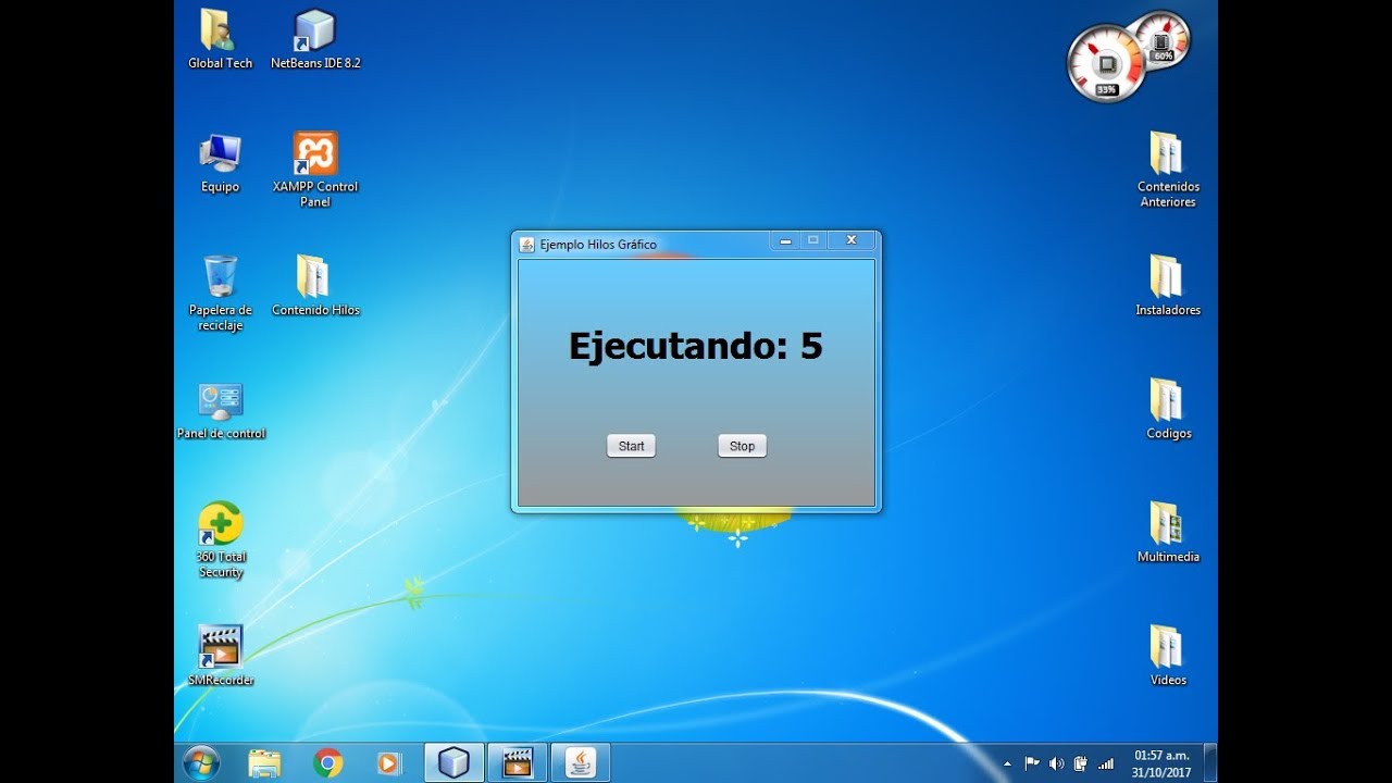 37. Uso de Thread (Hilos) con interfaz Gráfica de Usuario en Java desde NetBeans IDE