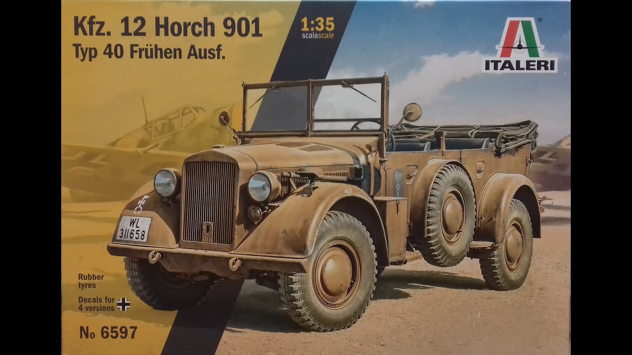 WHATS IN THE BOX? ITALERI KFZ. 12 HORCH 901, TYP FO FRUHEN AUSF, AFRIKA KORPS. KIT REVIEW No 37.