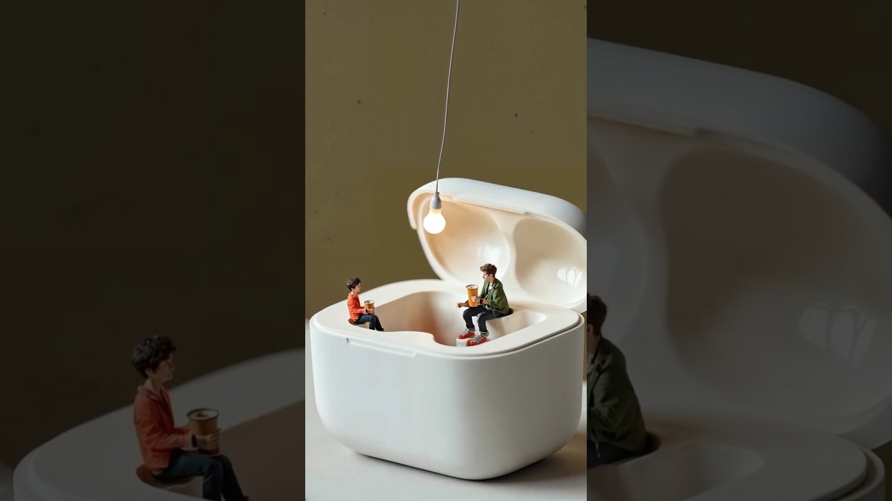 Miniature having lunch in a giant buds #animation #aivideo #shorts #new