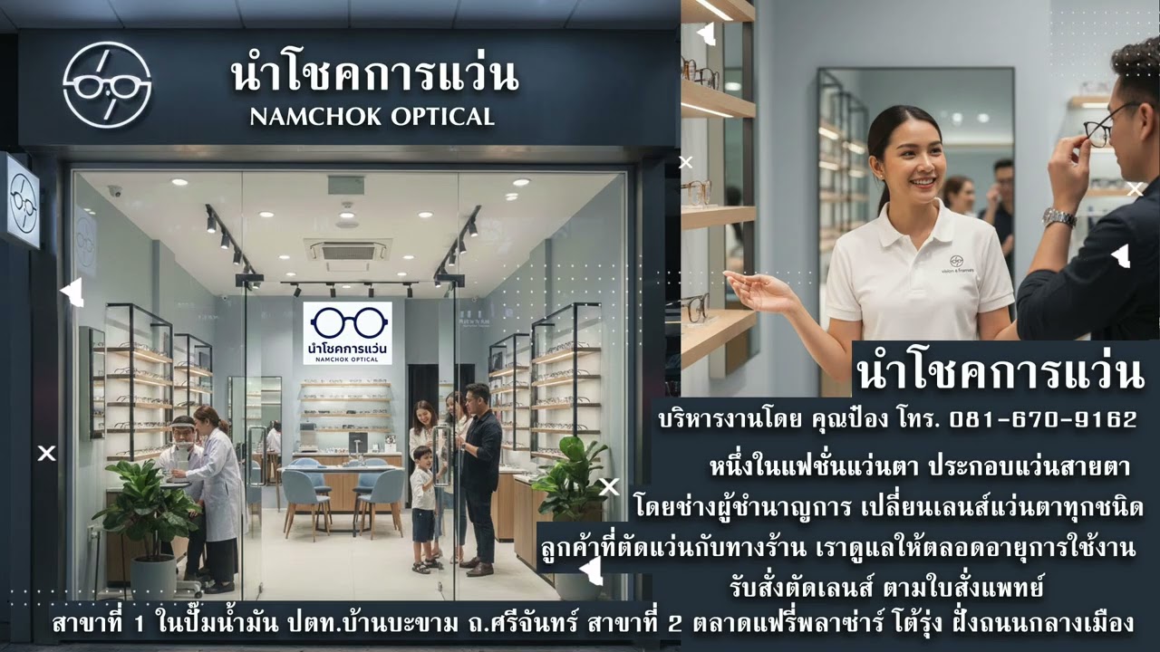 คิดถึงแว่นตา คิดตัดแว่นตา คิดถึง นำโชคการแว่น บริหารงานโดย คุณป๋อง