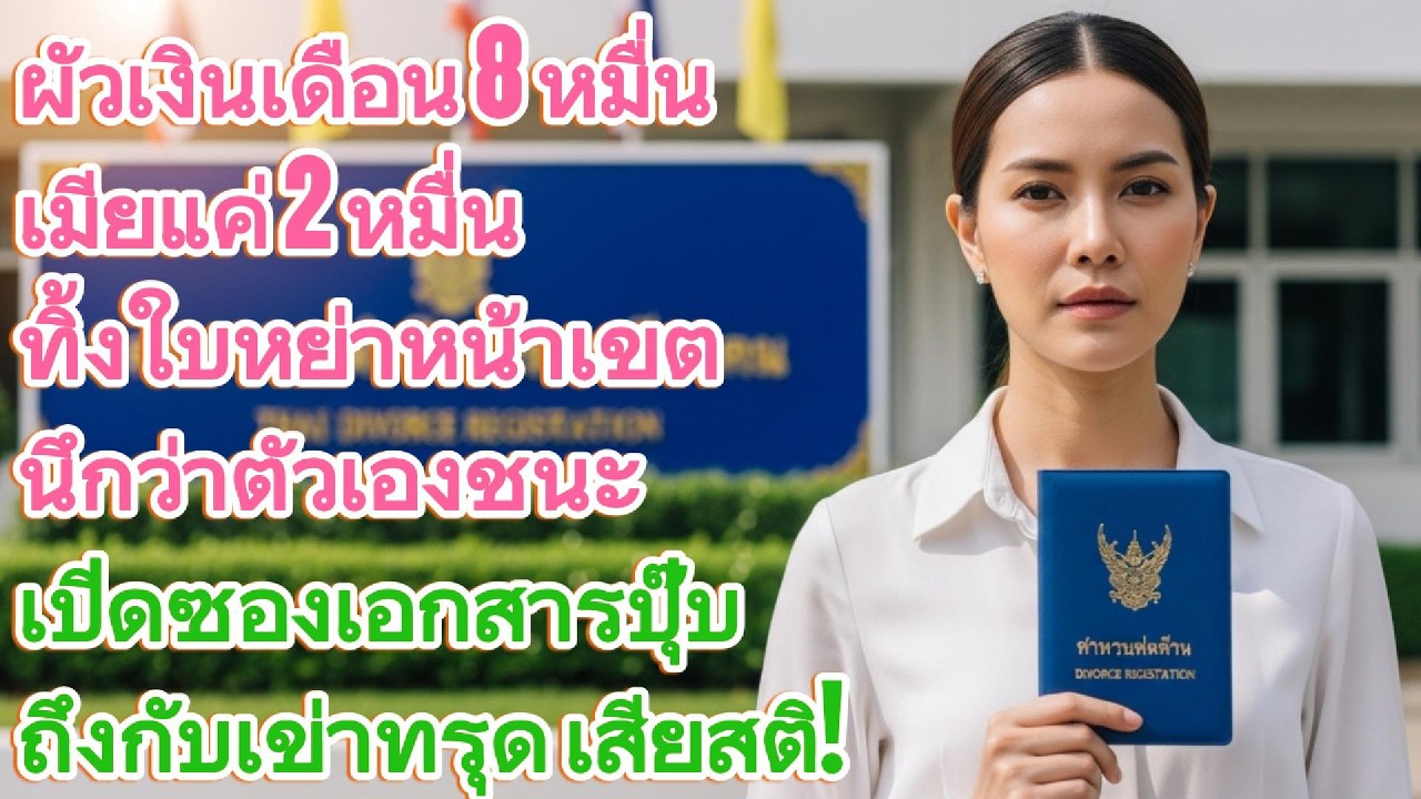 ผัวเงินเดือน 8 หมื่น เมีย 2 หมื่น ทิ้งใบหย่าหน้าเขต เปิดซองเอกสารปุ๊บ ถึงกับเข่าทรุดเสียสติ!