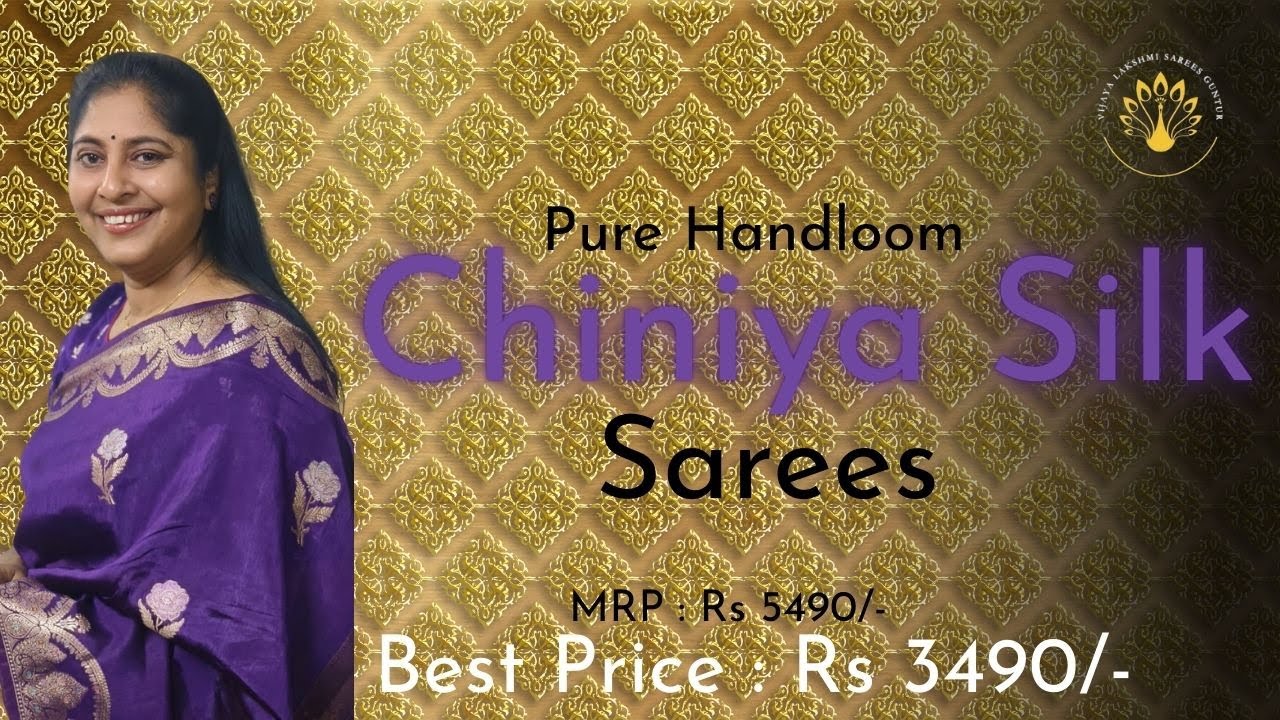 ✨ Pure Handloom Chiniya Silk Sarees Collection 2026 | Vijaya Lakshmi Sarees Guntur #viral #youtube