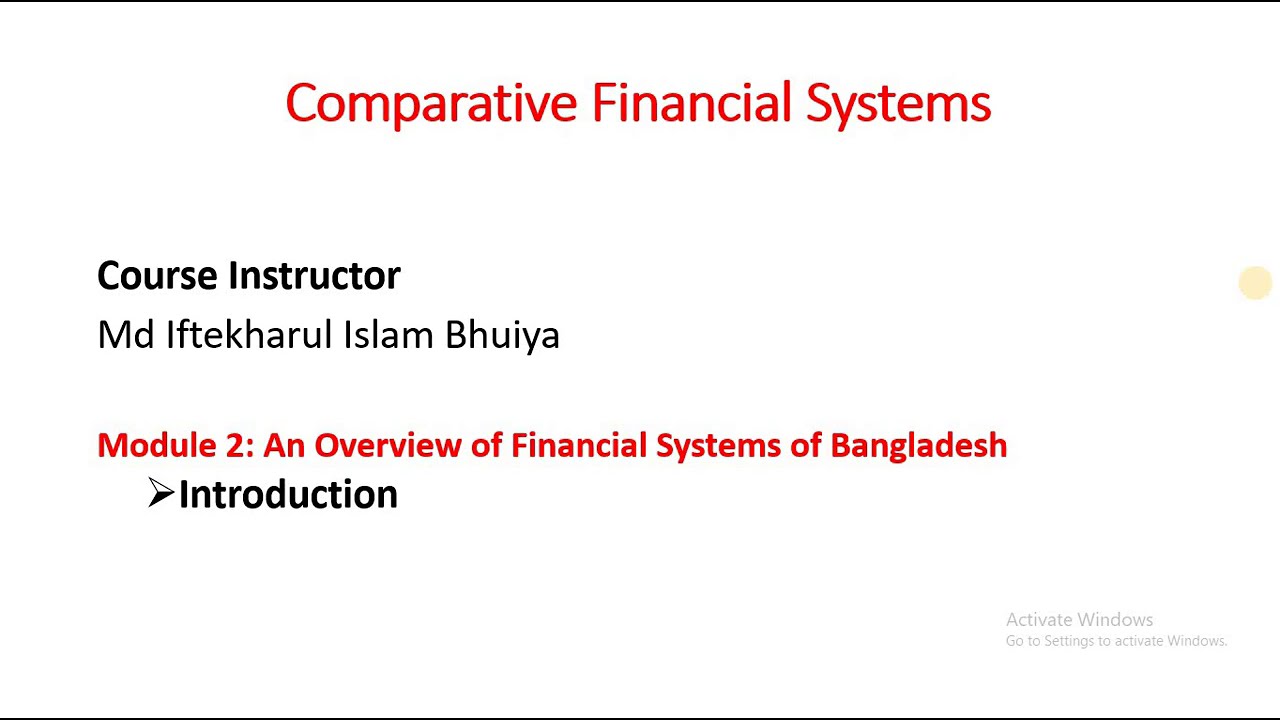 Introduction- An Overview of Financial System of Bangladesh