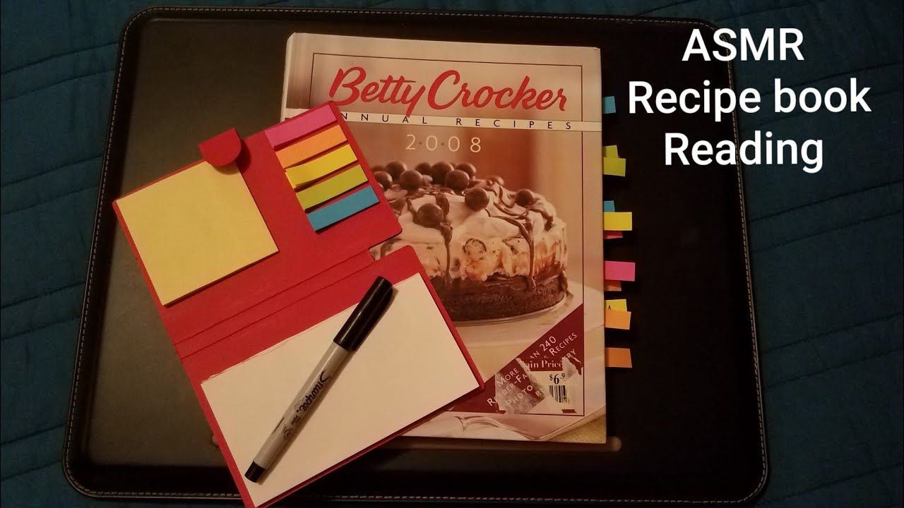ASMR• soft-spoken• reading/organizing recipe book