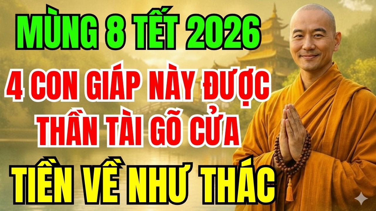 MÙNG 8 THÁNG GIÊNG: 4 CON GIÁP NÀY ĐƯỢC THẦN TÀI GÕ CỬA, DỄ TRÚNG LỘC LỚN