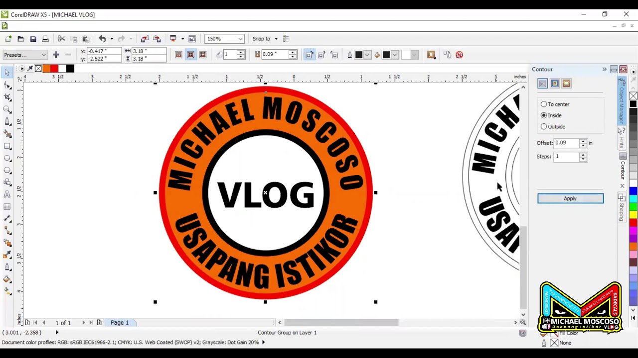 CORELDRAW 1.1: HOW TO MAKE SIMPLE LOGO ( TAGALOG )