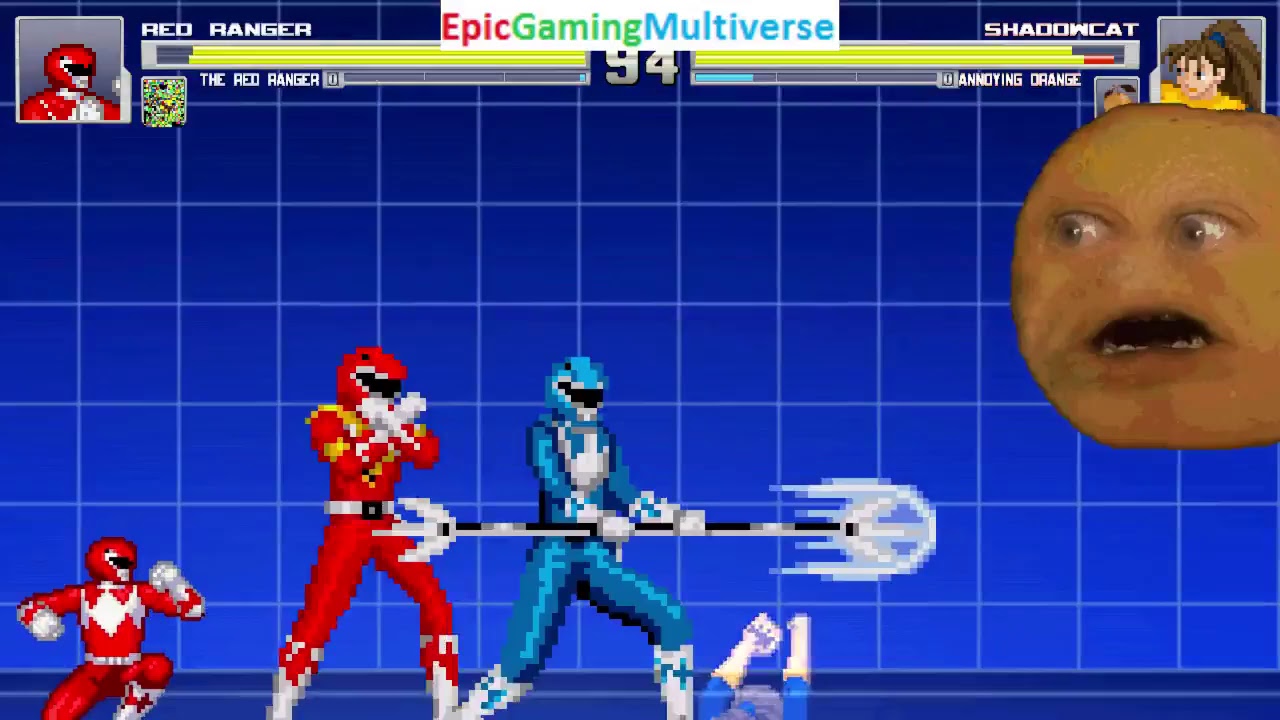 MUGEN Matches / Battles Of Red Ranger, Red Ranger From Power Rangers Series And Annoying Orange