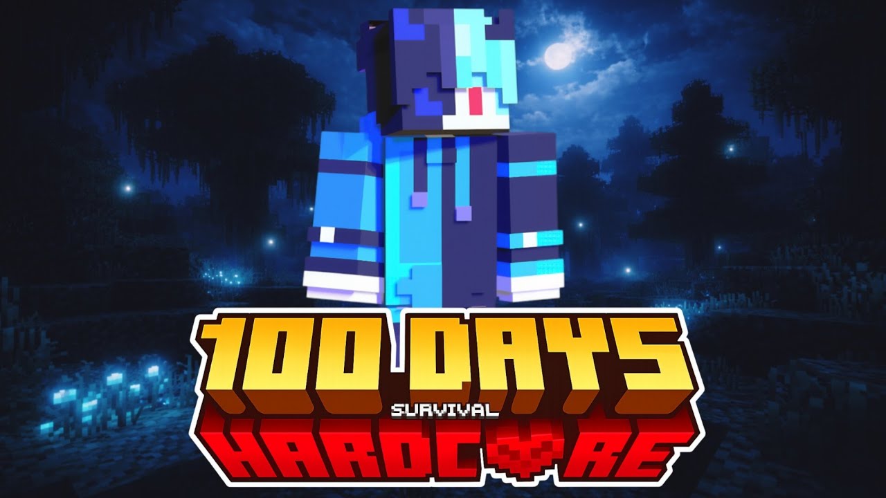 قضيت 100 يوم هاردكور بشخصية بلو يحيى 😈🔥 Minecraft 100 day hardcore Blue Ya7ya