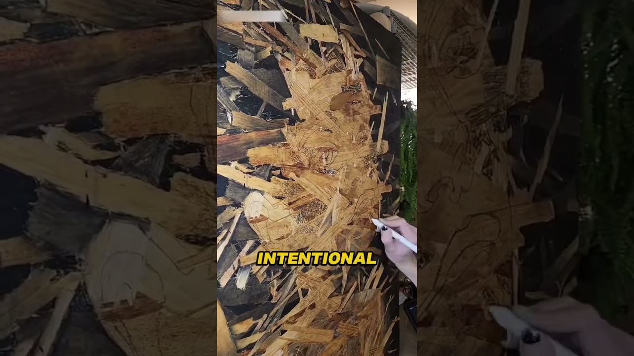 This Artist Destroys His Canvas to Reveal Hidden Faces! #Shorts (@gonzalo.pizarro.art on IG)
