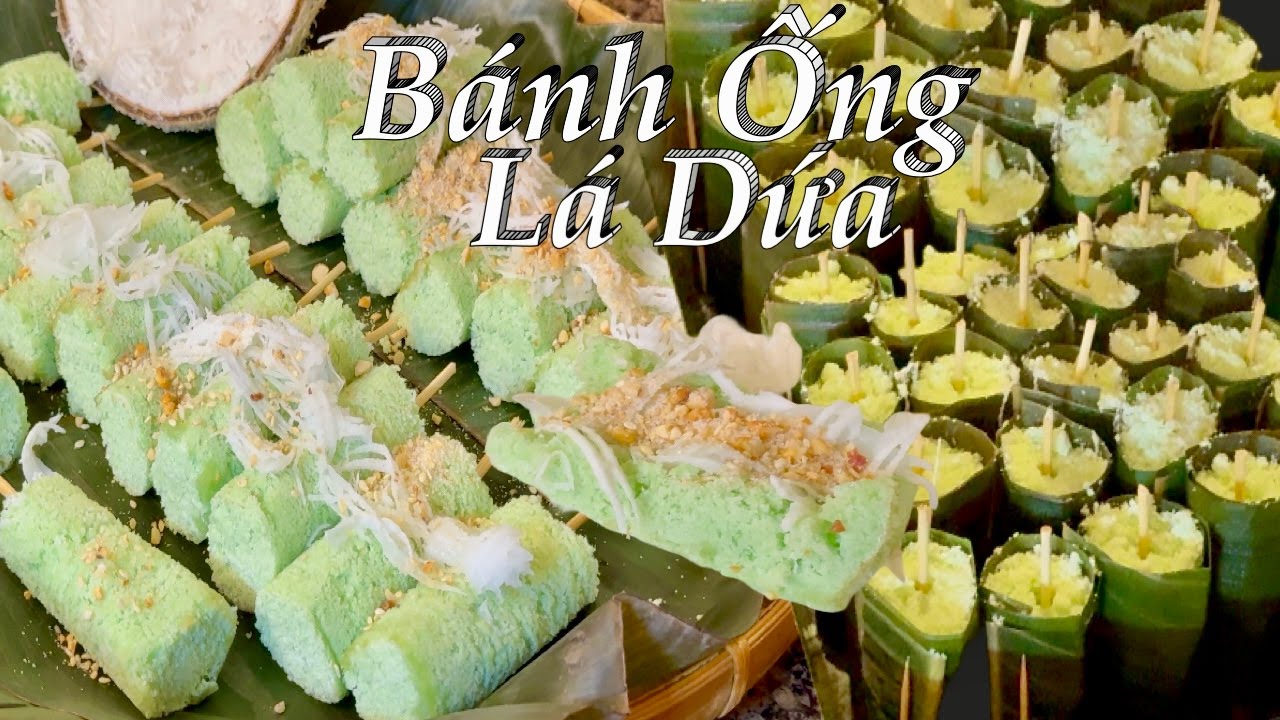 Bánh Ống Lá Dứa - Cách Làm Bánh Ống Lá Dứa Bằng Lá Chuối Rất Dể Làm Thơm Ngon - Pandan Cake Recipe