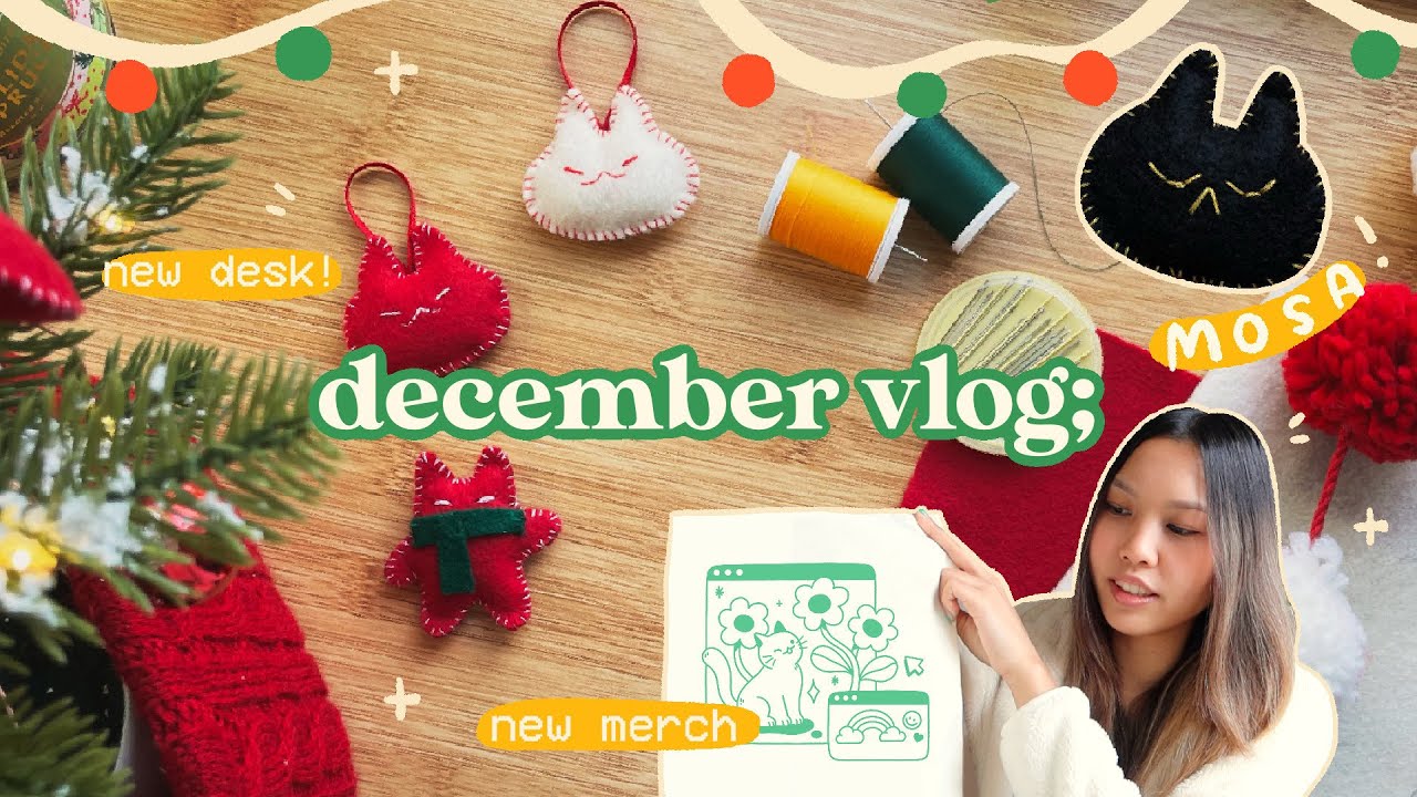 cozy studio decor, diy cat ornaments & chatty life update | vlogmas 01