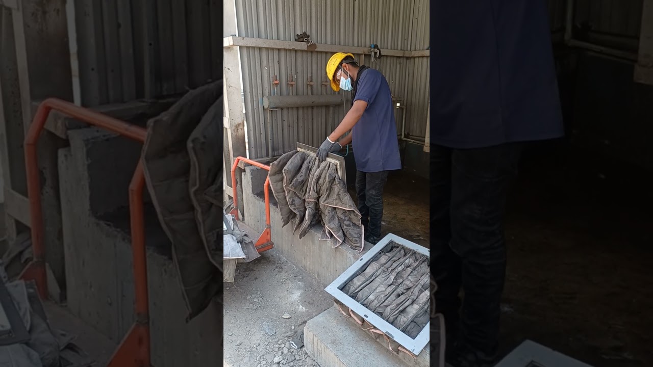 bag filter ( secondary filter ) cleaning process #hvac