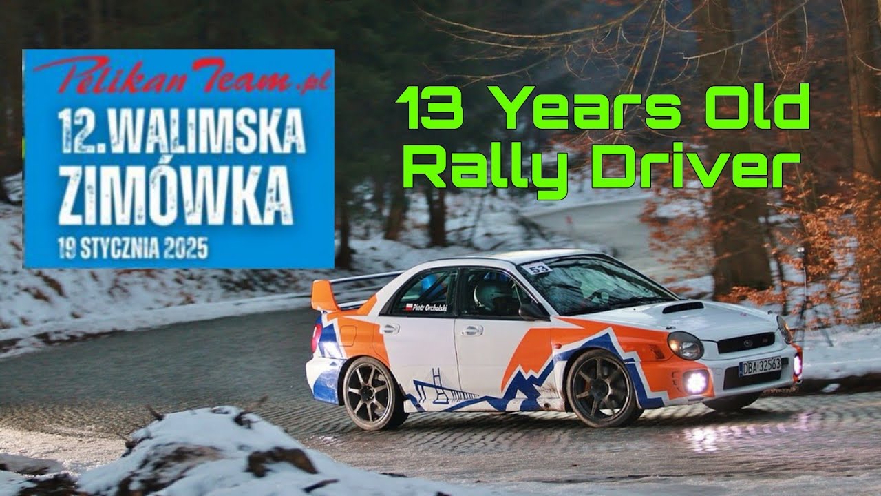 13-year-old rally driver Piotr Orcholski in Subaru Impreza for the first time. Walimska Zimówka 2025