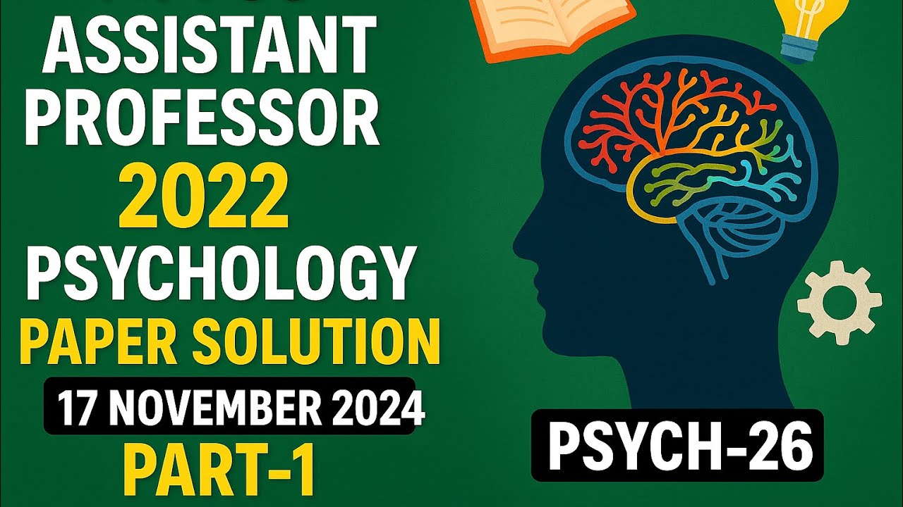 MPPSC Assistant Professor PSYCHOLOGY paper solution| Part-1| HPSC; UPPSC; RPSC; UGC-NET, SET exams