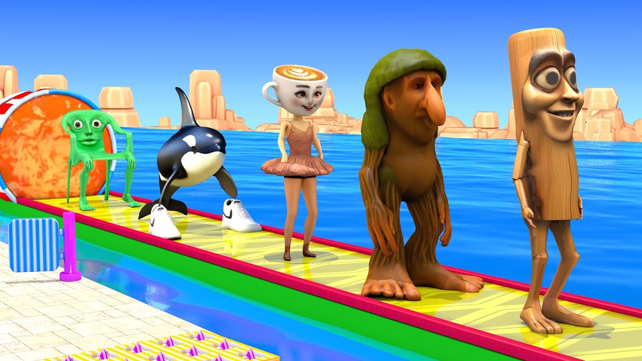Long Slide Game With Cow Elephant Gorilla Hippopotamus Tiger 3d Animal Game Funny 3d Animals