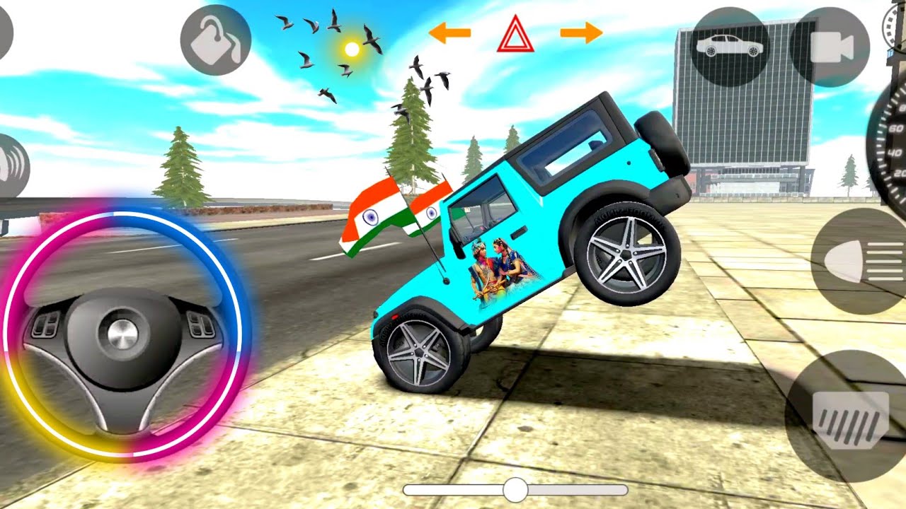 Dollar (song) car Simulator 3d Mahindra blue sky 🩵 Thar 😈 Driving-Indian Car Simulator 2025