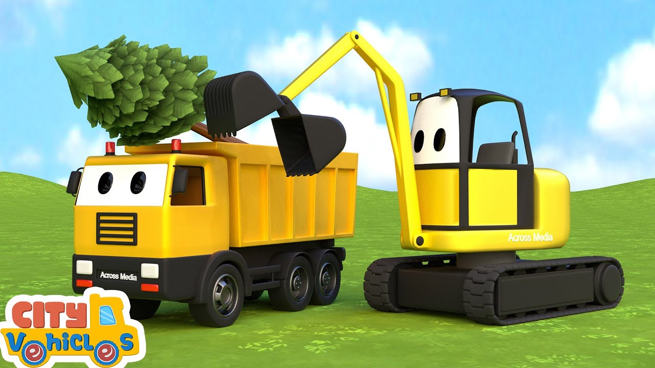 Construction Vehicles Build Animal Homes Compilation &mdash;Excavator, Dump Truck & Crane Truck for Kids.