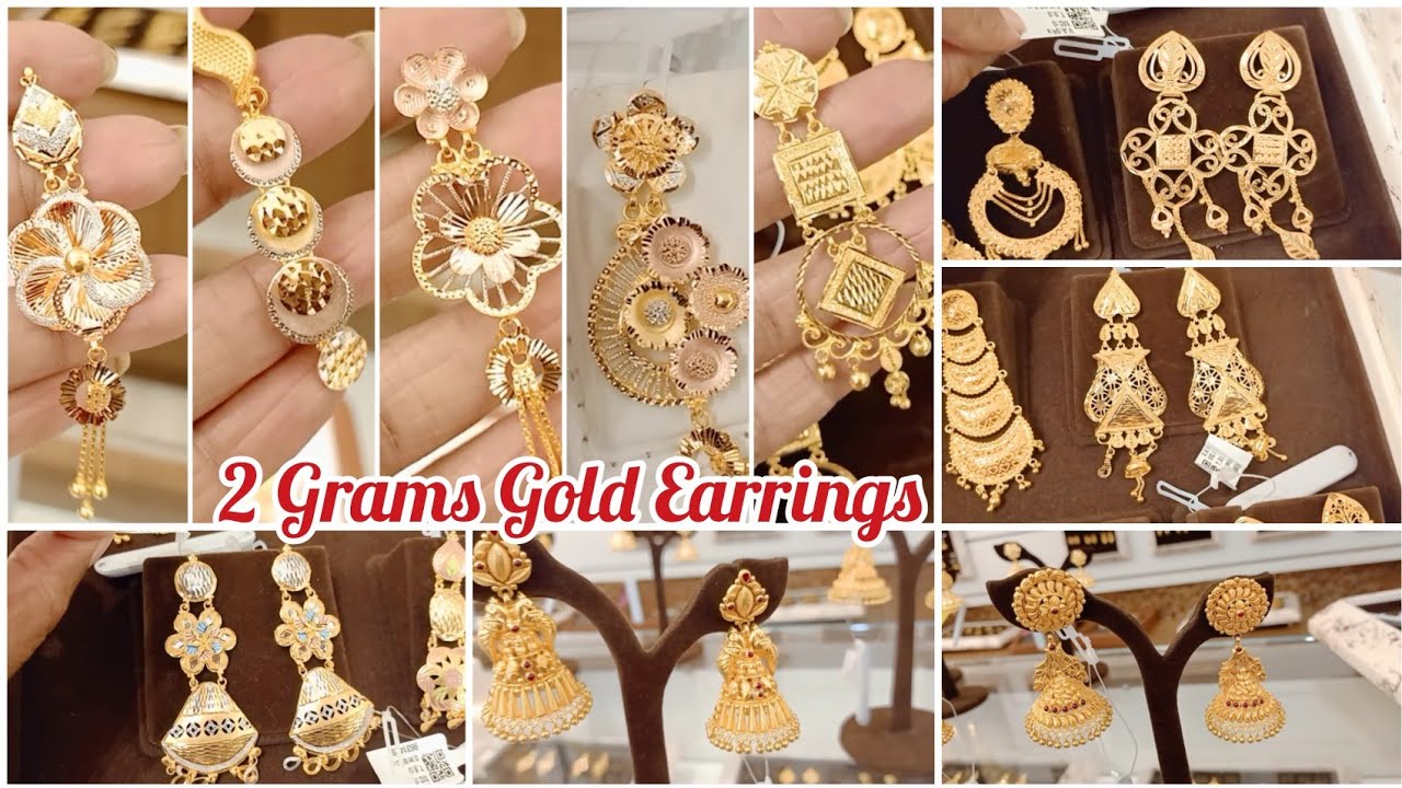2 Grams Gold Turkey Earrings Gold Jimiki Rose Gold Earrings Daily College wear Loop Drops |Online