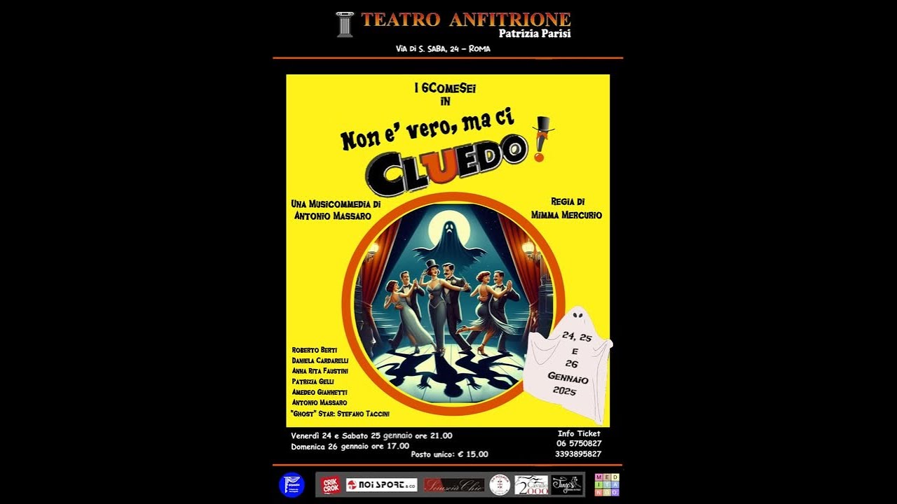 Non è vero, ma ci Cluedo,  una Piece divertente in scena al Teatro Anfitrione