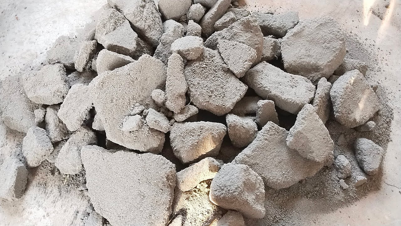 white concrete sand and cement dry crumbling on the floor 🤤