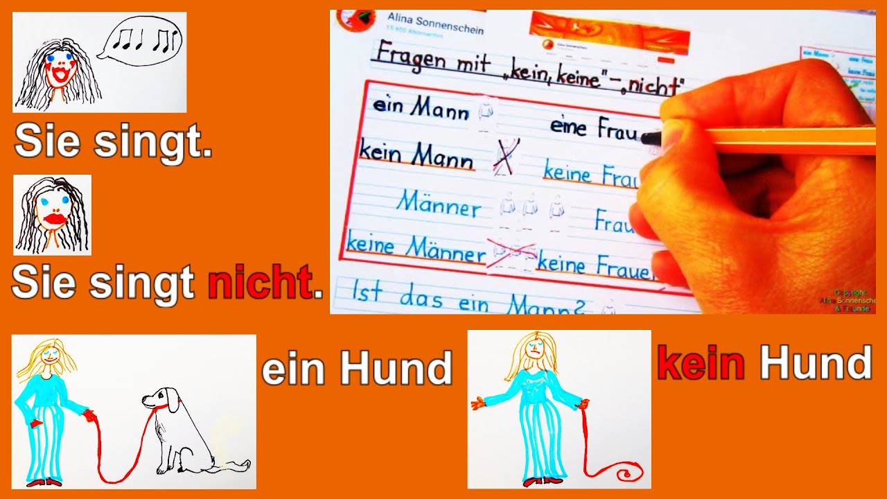 der/ein/kein Mann - die/eine/keine Frau - das/ein/kein Kind  - Er/Sie/Es...geht nicht