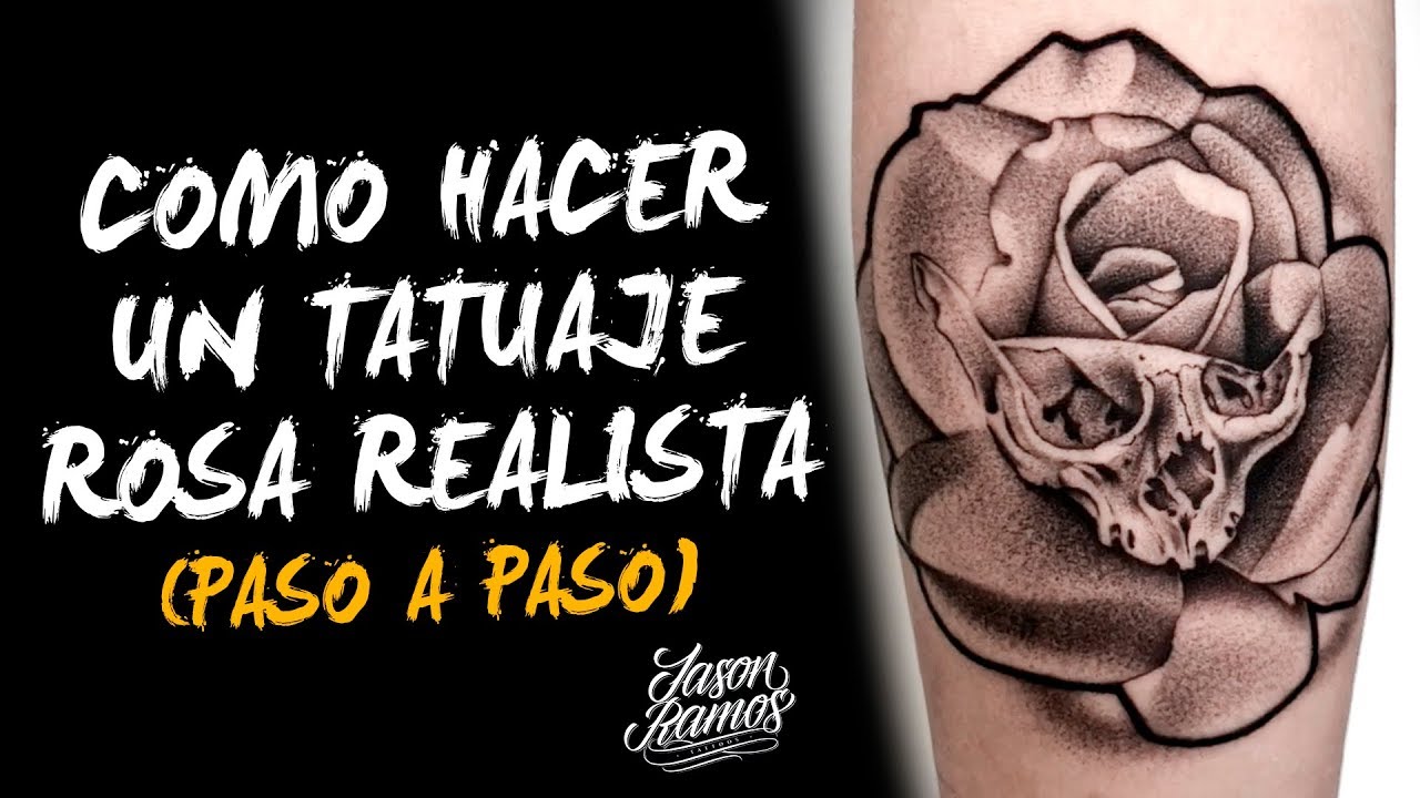 💀CÓMO TATUAR una ROSA Realista en 3 PASOS//Aguja de línea 3RL Single Needle//Paso a Paso