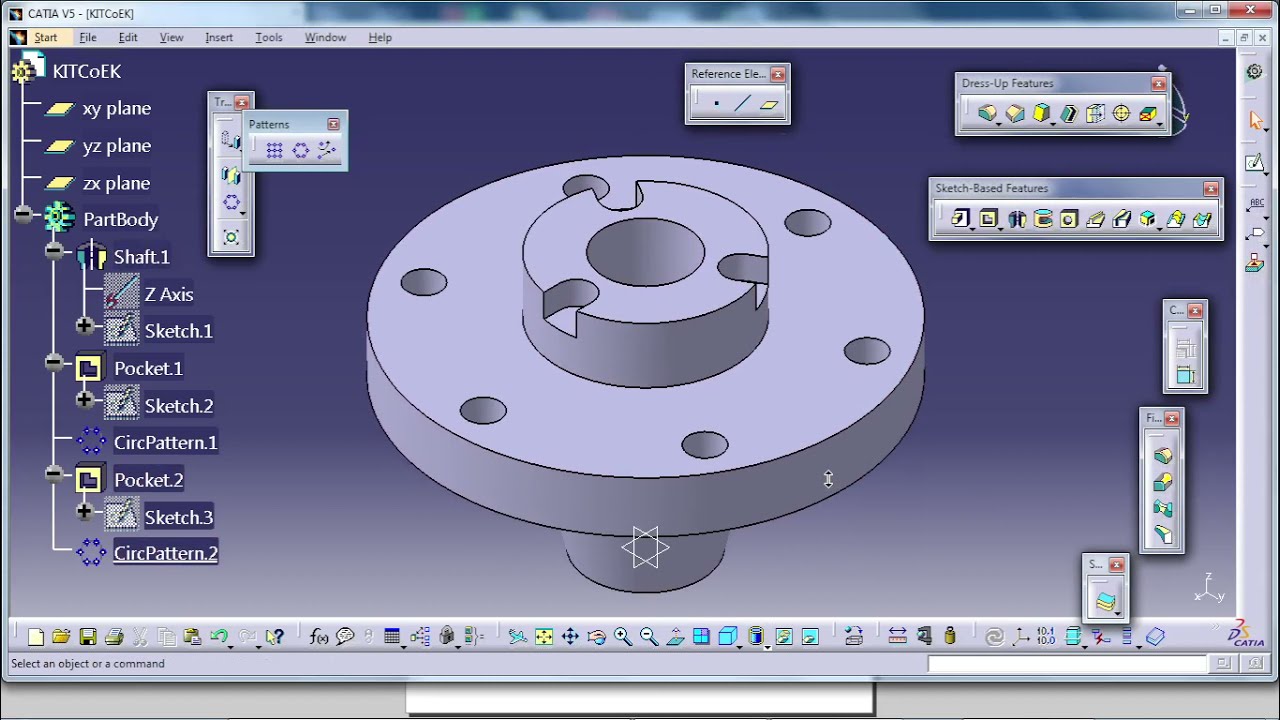CATIA V5 TUTORIAL for BEGINNERS | PART DESIGN | SIMPLE OBJECT