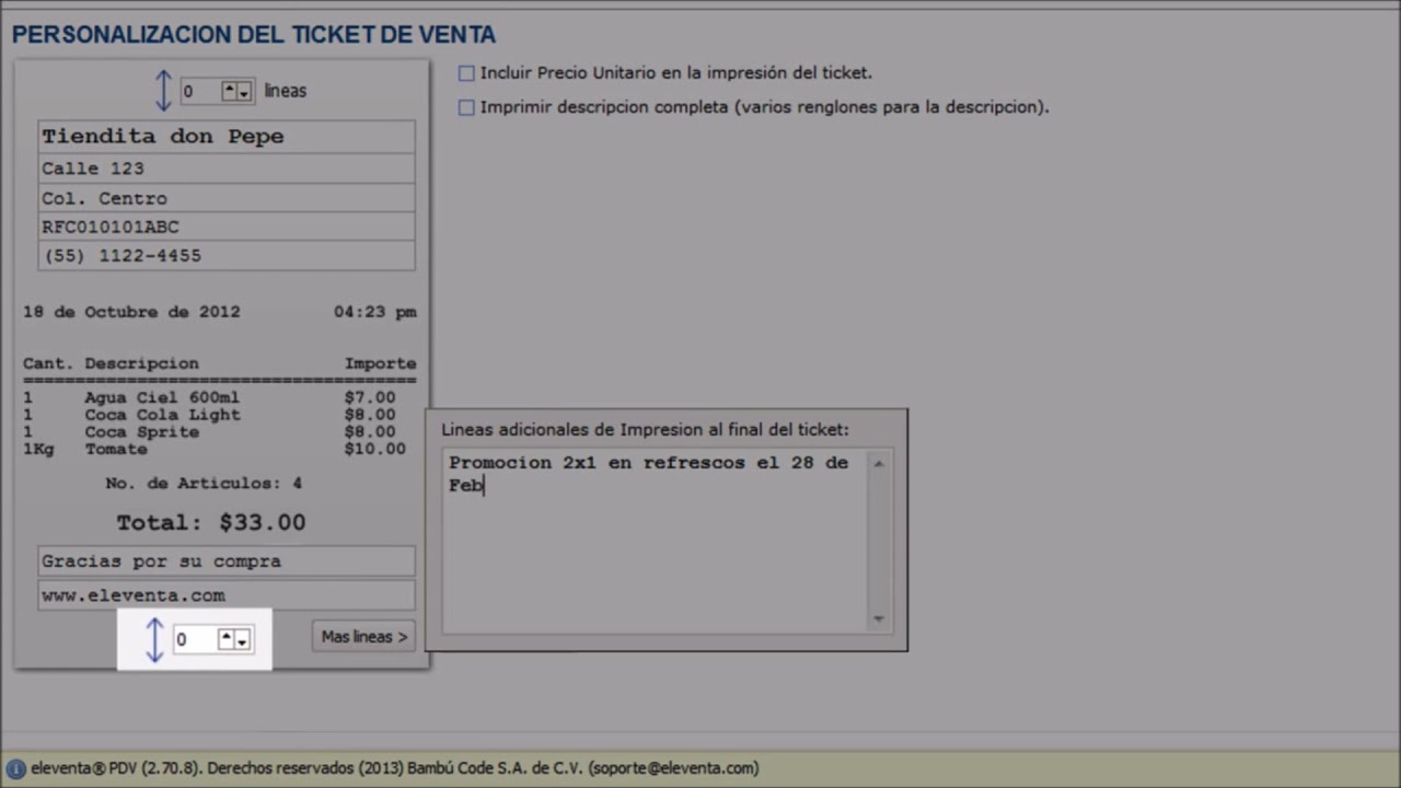 Configuracion ticket de venta en software Abarrotes punto de venta