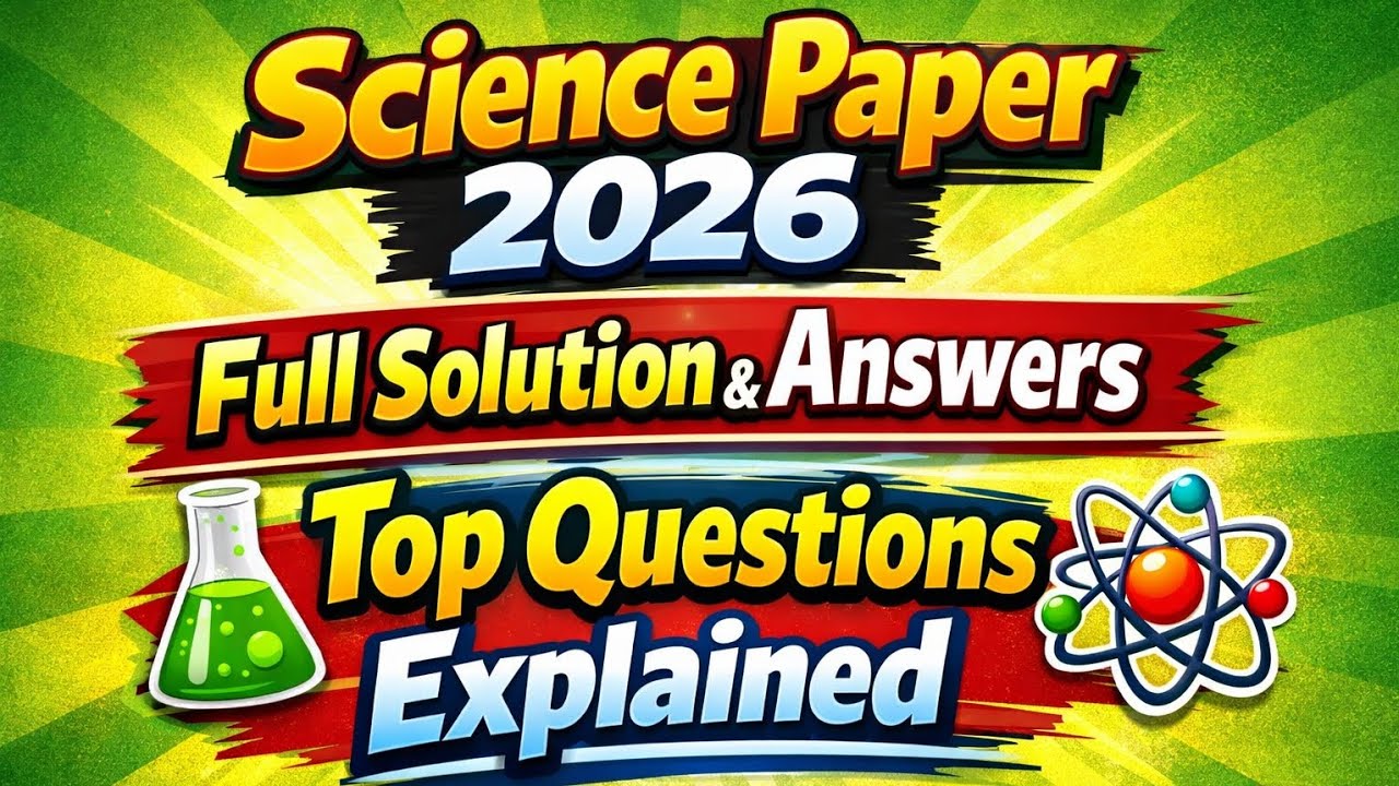 HBSE Class 10 Science Paper 2026 | HBSE 10th Science Board Exam Question Paper within solution | PYQ