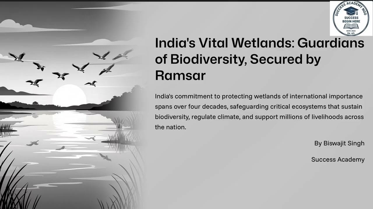  Ramsar Sites of India  in ONE Video | Full Explanation With PYQs | Success Academy GK / GS